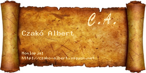 Czakó Albert névjegykártya