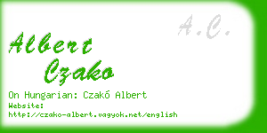 albert czako business card